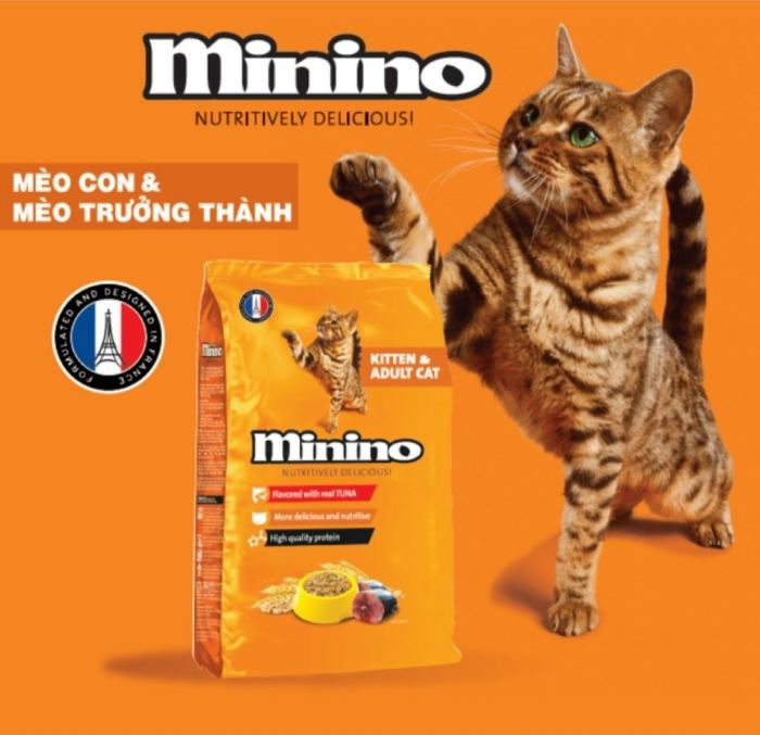 Thức ăn cho mèo Minino 480g hoàn toàn không có chất bảo quản tuyệt đối an toàn với sức khoẻ của thú cưng (Nguồn: Internet)