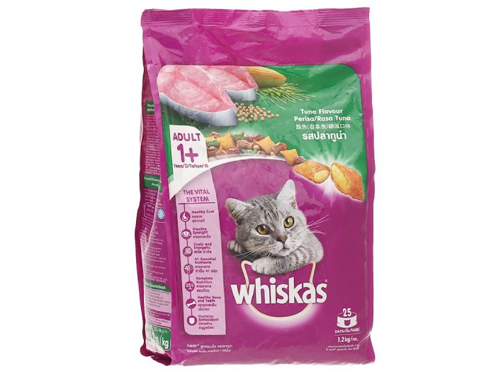 Thức ăn cho mèo vị cá ngừ whiskas, sản phẩm thuộc phân khúc trung cấp này từ lâu đã trở thành cái tên quen thuộc với nhiều người yêu mèo